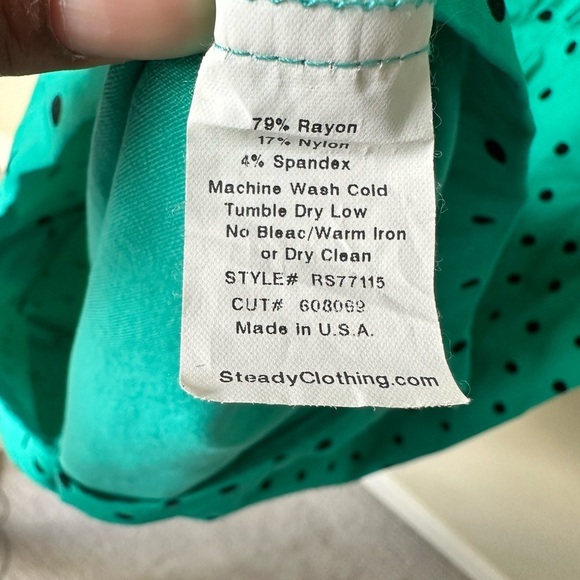 STEADY POLKA  DOT DIVA DRESS MINT Retro Size Small - Picture 6 of 6